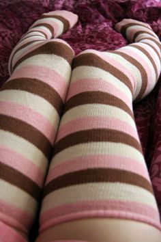 Tboy Swag, Choco Biscuit, Neapolitan Ice Cream, Pink And Brown, Thigh High Socks, Kawaii Clothes, Pink Brown, Dream Clothes, Thigh High