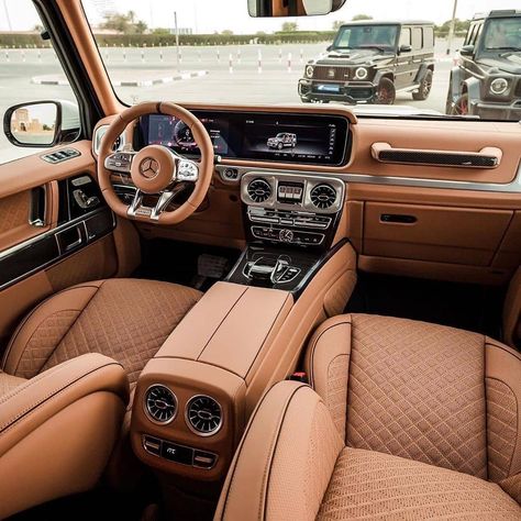 What do you think of this Brabus G700 interior?💣 - Follow @uber.luxury for more😎 Courtesy of @karabakhmotors Brown G Wagon, Mercedes G Wagon Brabus, Brabus Interior, G Wagon Brabus, Mercedes G Wagon Interior, G Wagon Interior, Wagon Interior, G Class Amg, Mercedes G Wagon