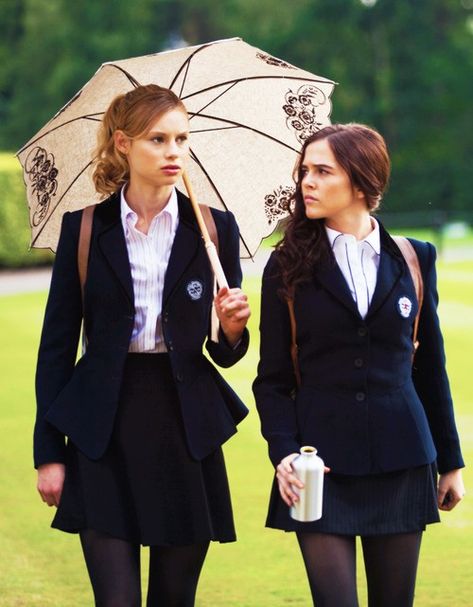 Vampire Academy Rose, Lissa Dragomir, Lucy Fry, Private School Uniforms, Vampire Academy Movie, Boarding School Aesthetic, Rose Hathaway, School Uniform Fashion, School Uniform Outfits