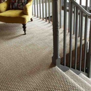 Landing Carpet, Upstairs Carpet, Best Carpet For Stairs, Flooring Upstairs, Cottage Staircase, Southwestern Home Design, Home Colour Schemes, Stairs Landing Carpet, Sisal Flooring