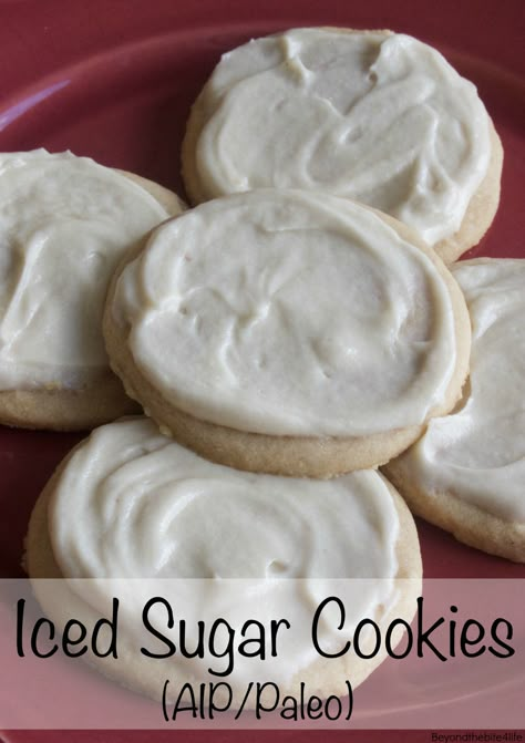 Cassava Flour Sugar Cookies (AIP/Paleo, Vegan) Aip Cookies, Cassava Recipe, Cassava Flour Recipes, Aip Baking, Aip Snack, Autoimmune Recipes, Autoimmune Paleo Recipes, Aip Paleo Recipes, Aip Desserts