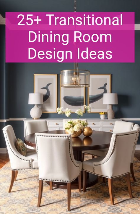 25+ Transitional Dining Room Design Ideas Formal Dining Room Makeover, Transitional Dining Room Wallpaper, Transitional Dining Room Round Table, Formal Dining Room Table Decor Ideas, Traditional Dining Room Design, Formal Dining Room Decor Ideas, Dining Room Inspiration Traditional, Small Dining Room Inspiration, Transitional Dining Room Ideas