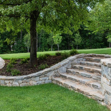 75 Beautiful Retaining Wall Pictures & Ideas - December, 2021 | Houzz Modern Farmhouse Retaining Wall, Tapered Retaining Wall, Retaining Wall Backyard Ideas, Basement Retaining Wall Ideas, Retaining Wall With Fence On Top, Backyard With Retaining Wall, Tiered Retaining Wall Ideas Hillside, Driveway Retaining Wall Ideas, Retaining Walls On A Slope