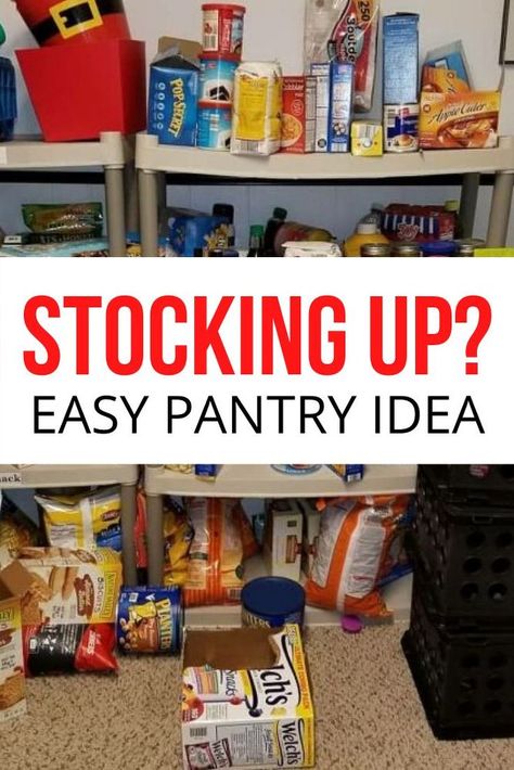 No pantry? No problem!We live in an older home and we don't have the luxury of a built-in pantry off of our kitchen.So, we built our own! Sort of... Stocking Pantry, Easy Storage Ideas, Storage Ideas Pantry, Milk Crate Storage, Plastic Milk Crates, Narrow Pantry, Frugal Homemaking, Diy Privacy Fence, Pantry Organization Ideas