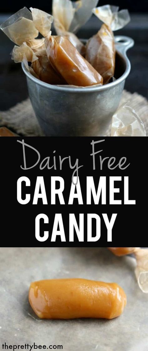 Dairy free caramels are sweet, salty, and so delicious! #glutenfree #dairyfree #vegan Dairy Free Dessert Christmas, Dairy Free Caramel, Caramel Candies Recipe, Dessert Christmas, Vegan Caramel, Vegan Candies, Caramel Candy, Dairy Free Dessert, Vegan Condiments