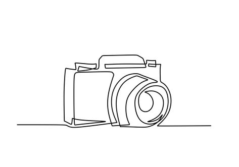 Digital camera one line drawing. Vector illustration gadget technology concept. Camera Outline, Line Camera, Camera Drawing, Drawing Vector, Camera Icon, One Line Drawing, Technology Gadgets, Wire Art, Line Art Drawings