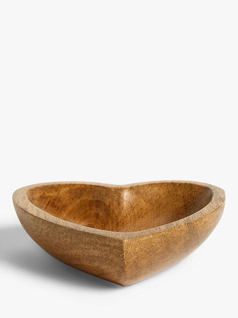 John Lewis Small Mango Wood Heart Bowl, 15cm, Natural Mango Wood Bowls, Food And Snacks, Heart Type, Heart Bowl, Wood Bowl, Wood Hearts, Wood Bowls, Small Heart, Mango Wood