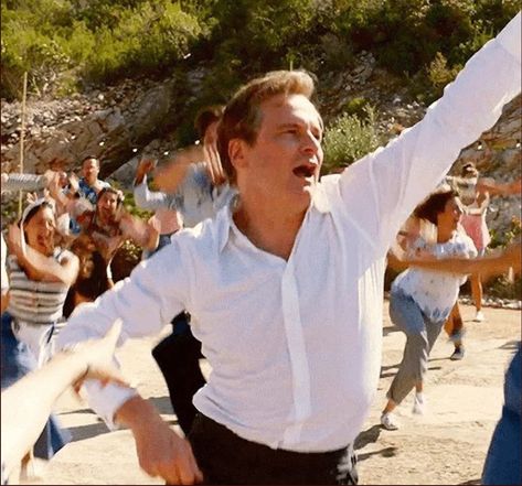 Colin Firth Mamma Mia, Harry Bright Mamma Mia, Harry Bright, Collin Firth, Ellie Core, 2000s Films, Mamma Mia 2, Donna Sheridan, Fit Actors