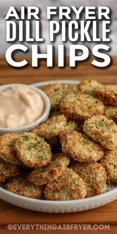 Air Fryer Dill Pickle Chips Air Fryer Dill Pickle Fries, Air Fryer Pickles Chips, Air Fried Dill Pickles, Air Fryer Fried Pickles Panko, Fried Dill Pickles Air Fryer, Air Fry Pickle Chips, Fired Pickles In Air Fryer, Best Fried Pickles Recipe Air Fryer, Air Fryer Dill Pickles