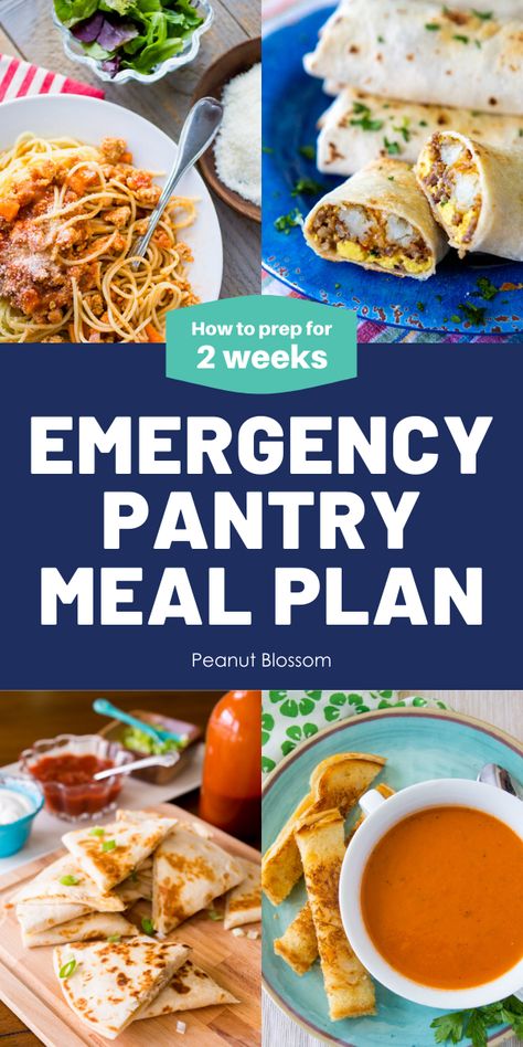 Emergency Meals Easy Recipes, Storm Preparation Food, Emergency Meals No Power, Pantry Meals Recipes, Pantry Meal Kits, Apocalypse Recipes, Food To Keep For Emergency, Storm Food, How To Prepare For Emergency