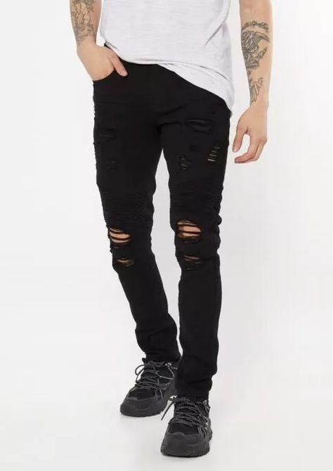 Consumed sjatef kook epix Jeans Outfit Men, Ripped Jeans Men, Black Jeans Men, Mens Fashion Jeans, Black Ripped Jeans, Men Fashion Casual Outfits, Distressed Black Jeans, Mens Casual Outfits, Black Skinnies