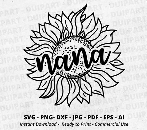 Sunflower Nana SVG Nana Svg Nana Shirtcricutgrandma Life | Etsy Turkey Nana Cricut Ideas, Nana Tumbler Ideas, Nana Svg Free, Nana Cup Designs, Free Nana Svg Files For Cricut, Nana Sayings, Nana Car Decals, Nana Svg, Auntie Life