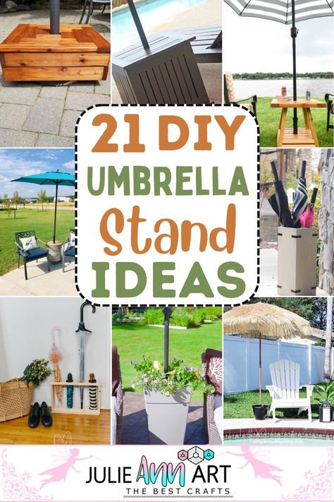 Outdoor Umbrella Stand Ideas, Outdoor Patio Umbrella Ideas, Umbrella Stands Diy, Umbrella Outdoor, Umbrella Stand Ideas, Outdoor Umbrella Stand Diy, Garden Umbrella Ideas, Umbrella Storage, Pool Umbrella Stand