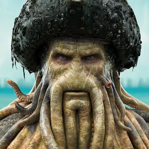 Learn How To Sculpt A Realistic Head With This PDF Guide For Beginners Davy Jones Pirates, Kenpachi Zaraki, Skull Model, 3d Portrait, Digital Sculpture, Creepy Tattoos, Octopus Art, Film Disney, Davy Jones