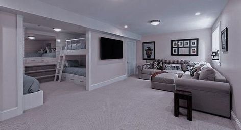 Bunk Room And Game Room, Built In Bunks In Playroom, Bedroom For 8 People, Basement With Bunkbeds, Bunk Room And Playroom, Upstairs Bunk Room, Bunk Over King Bed, Media Room With Bunk Beds, Vacation Bunk Room