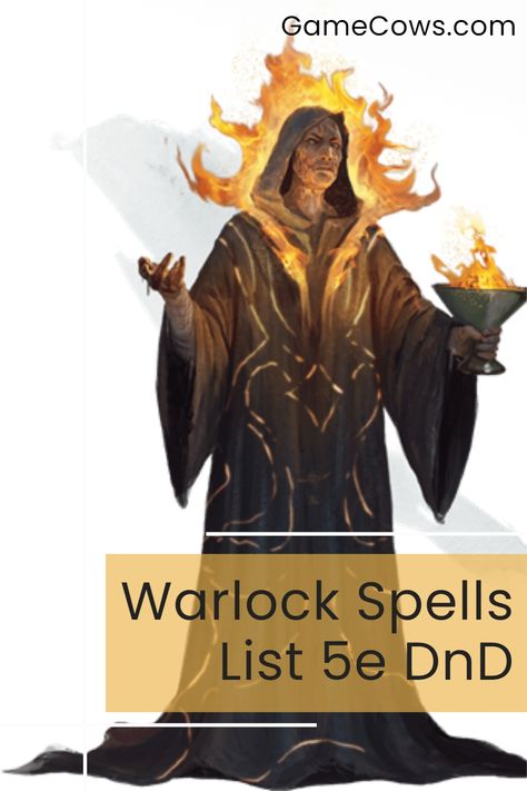 Here is a complete list of Warlock 5e Spells in 5th Edition DnD, which also includes some Spells from Unearthed Arcana (UA), which is not official Material. Read more @GameCows .com #DnD5e #WarlockSpells #Warlock5e #D&D #Dungeons&Dragons Dnd 5e Warlock, Warlock 5e, Warlock Spells, Castle Ravenloft, 5e Spells, Mice And Mystics, Eldritch Blast, Dnd Spells, Board Games For Adults