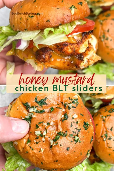 Yummy Chicken Meal Prep, Healthy Dinner Recipes For A Crowd, Honey Bbq Chicken Sliders, Blt Chicken Sandwich, Chicken Blt Sliders, Mens Favorite Dinner, Healthy Dinner Weeknight, Grilling Recipes For A Crowd, Summer Meals For Hot Days