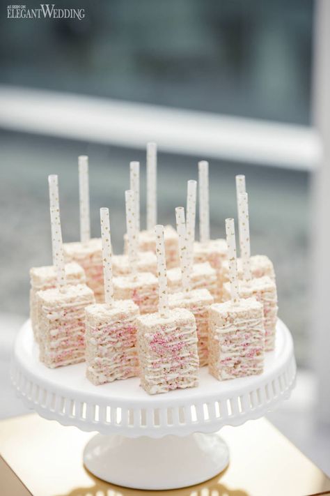 Desserts For Candy Table, Cake Table Treat Ideas, Rice Krispie Treats Bridal, Rice Krispie Treat Dessert Table, Wedding Dessert Table Recipes, Inexpensive Dessert Table Ideas, Rice Crispy Treats Dessert Table, 1st Birthday Treat Table, Wedding Rice Krispies