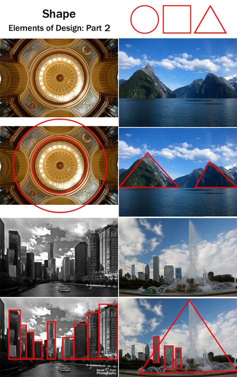 Shape: elements of visual design, part 2 | Boost Your PhotographyLearn how "seeing" shapes will make a positive impact in your photography! Shape Photography, Photography Rules, Manual Photography, Digital Photography Lessons, Photography Settings, Photo Techniques, Fotografi Digital, Photo Composition, Photography Basics
