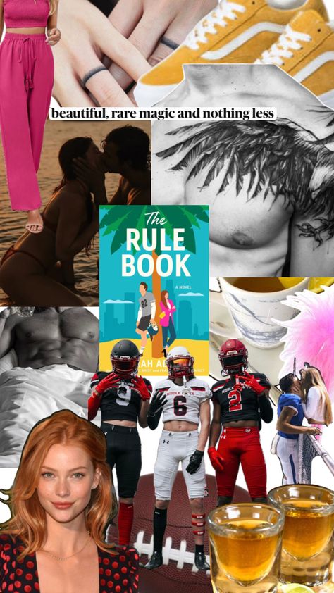 2nd chance romance for college sweethearts.  Tight end and agent.  Rule Book.  Fake marriage.  Tattoos and muscle.  Rom-com.  The Rule Book by Sarah Adams The Rule Book Aesthetic, The Rule Book Sarah Adams Aesthetic, The Rule Book Sarah Adams, Marriage Tattoos, Fake Marriage, Sarah Adams, College Sweethearts, Book Fanart, 2nd Chance