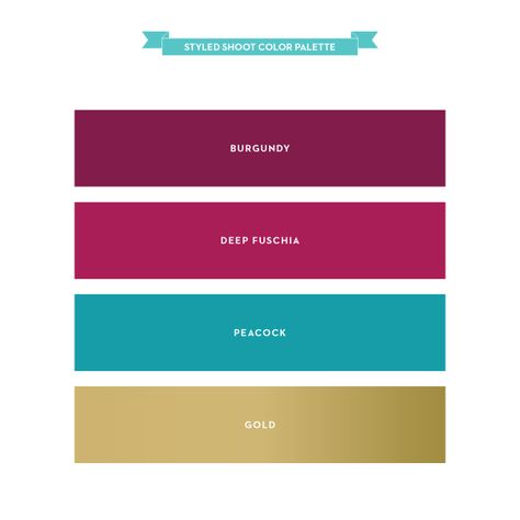 Color Palette: Burgundy, Deep Fuschia, Peacock and Gold Fuschia Color Scheme, Color Palette Fuschia, Teal Magenta Gold Color Palette, Fuschia Colour Palette, Fuschia Palette, Fuschia Color Combinations, Fuschia Color Palette, Fuchsia Palette, Fuchsia Color Palette