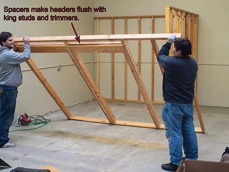 Build An Office In Your Workshop or Garage - Extreme How To Building Room In Garage, Half Garage Half Office, Office Addition To House, Garage With Office Space, Garage Workshop Layout, Hanging Drywall, Workshop Office, Recycled Door, Garage Diy