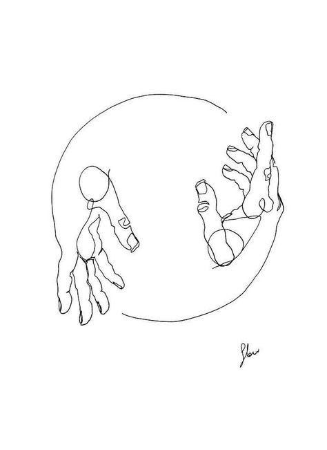 Circle Of Life Painting, Circle Of Life Aesthetic, Circle Of Life Drawing, Physiotherapy Drawing, Loop Drawing, Circle Of Life Art, Loop Tattoo, Hand Line Drawing, Hand Circle