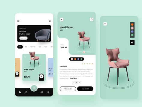 Mobile Interface Design, Furniture App Design, App Design Trends, Mobile App Interface, Ux Design Principles, E-commerce App, App Design Layout, Ux App Design, Graphic Design Tutorials Learning