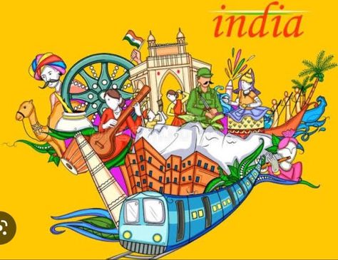 Independence Day Office Decoration India, Culture And Heritage Of India Drawing, National Integration Drawings, Unity In Diversity Poster India, Indian Heritage Drawing, Mahabharat Sketch, Values Drawing, Digital India Posters, Environmentalist Art