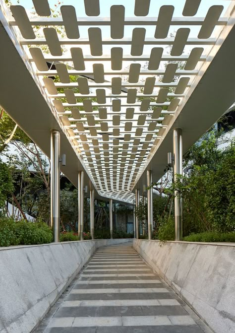 Gallery of Beijing Hongkun Valley / ZOE Architecture - 14 Open Space Architecture, Canopy Architecture, Corridor Design, Covered Walkway, Pergola Design, Canopy Design, Landscape Architecture Design, Terrace Design, Pergola Kits