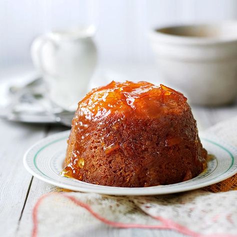 Steamed Pudding Recipe, Rhubarb Pudding, Steamed Pudding, British Pudding, British Desserts, Ginger Syrup, Toffee Pudding, Bread And Butter Pudding, Delicious Magazine