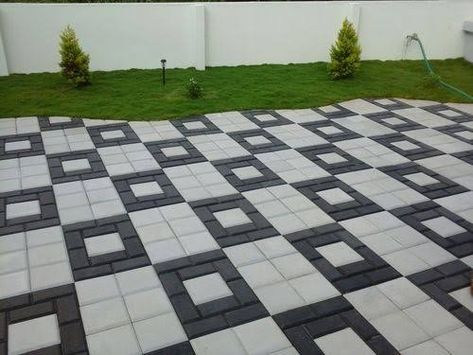 Interlock Tiles Design, Inter Lock Tiles Design, Interlock Designs For Home, Interlocking Bricks Design, Parking Tiles Design Indian, Parking Tiles Design, Lift Wall, Outside Tiles, Garden Ground