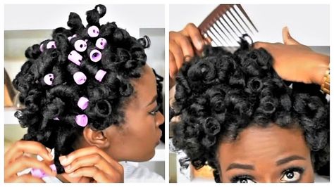 My Best Heatless Perm Rod Set On 4C Natural Hair : TréLuxe & Purple Perm Rods Tutorial [Video] - https://blackhairinformation.com/video-gallery/best-heatless-perm-rod-set-4c-natural-hair-treluxe-purple-perm-rods-tutorial-video/ Black Hair Perm, Cute Short Black Hairstyles, Natural Hair Perm Rods, Roller Set Natural Hair, Flat Twist Out, Perm Rod Set, Tapered Natural Hair, American Hairstyles, Woman Hair