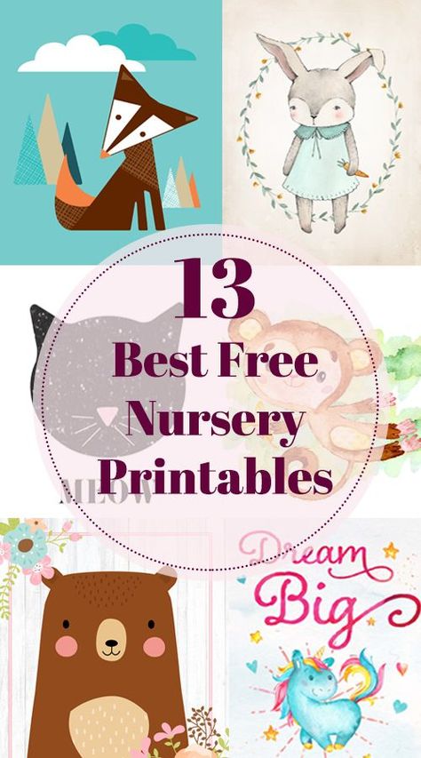 These #free #printables will help you to create a beautiful themed #gallery wall in your #baby #nursery #onbudget and in no time!  #babycare, #mommylife, #advice, #art  #cartoon, #craft, #design, , #designer, #DIY, #crib, #family,  #freeebook, #freeprintables, #howto, #illustration, #interiordesign, #kidroom, #lullaby, #momproblems,  #nurserydesign, #parentinghacks, #positiveparenting, #pregnancy,  #realmomlife, #Relationships, #tips, #vectorimage, #wallart, #walldecor #animals #watercolor Free Wall Printables, Free Nursery Printables, Themed Gallery Wall, Printable Kids Wall Art, Baby Room Paintings, Baby Room Pictures, Kids Room Printables, Relationships Tips, Diy Crib