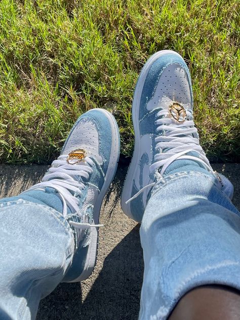 jordan 1 denim Jordan 1 Retro Denim, Jordan 1 Mid Denim, Jean Nike Shoes, Jordan 1 Denim Outfit, Denim Jordan 1s, Jordan 1s Outfit Women, Denim Jordan 1, Denim Jordans, Jordan 1 Denim