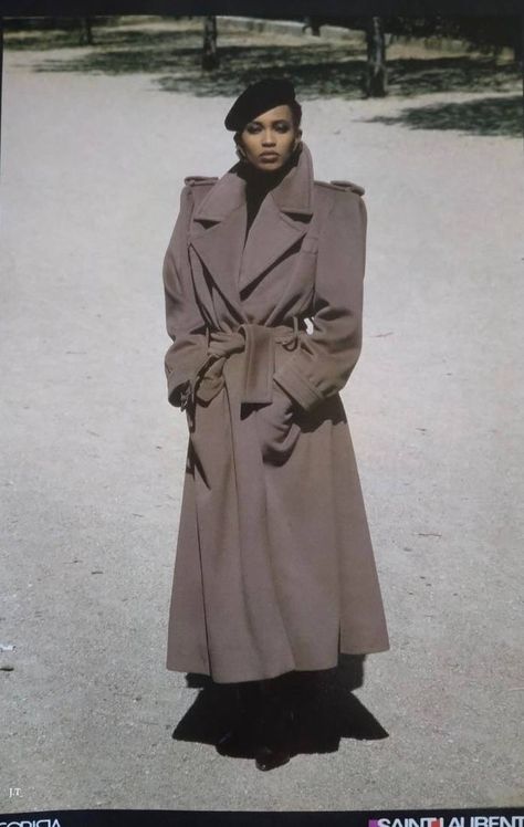 1970s Trench Coat, Ysl Ss23, Winter Glamour, Fashion Through The Decades, Vintage Editorials, 1980s Women, Vintage Dance, Vogue France, Fashion 80s