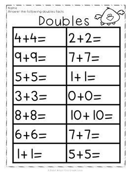 Doubles Facts Activities | Doubles facts, Doubles facts activities, First grade worksheets Doubles Facts Activities, Doubles Addition, Math Doubles, Activities For First Grade, Doubles Facts, First Grade Worksheets, 1st Grade Math Worksheets, Kids Math Worksheets, Second Grade Math