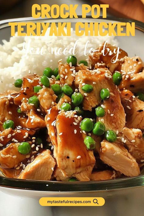 Looking for a quick and easy dinner? This Crock Pot Teriyaki Chicken is a one-pot wonder that takes just minutes to prep. Let the slow cooker work its magic while you enjoy a deliciously tender chicken glazed in savory teriyaki sauce! Crockpot Teriyaki Chicken With Bottled Sauce, Crock Pot Chicken Teriyaki Easy, Teriyaki Chicken Crockpot Recipes, G Hughes Teriyaki Recipes, Teriyaki Chicken Crock Pot Easy, Slow Cooker Dinner Recipes For Family, Instapot Teriyaki Chicken, Crock Pot Chicken Tenderloins, Crockpot Teriyaki Chicken Easy