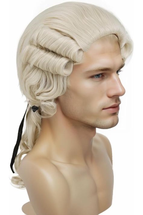 GNIMEGIL Costume Wigs for Men George Washington Colonial Wig Blonde Founding Father Powdered Mohawk Adult Wig for Benjamin Franklin Funny Wig for Judge Costume Historical Hair Style George Washington Wig, Judge Wig, Colonial Wigs, Judge Costume, Funny Wigs, Wigs For Men, Victorian Hairstyles, Wig Blonde, Benjamin Franklin