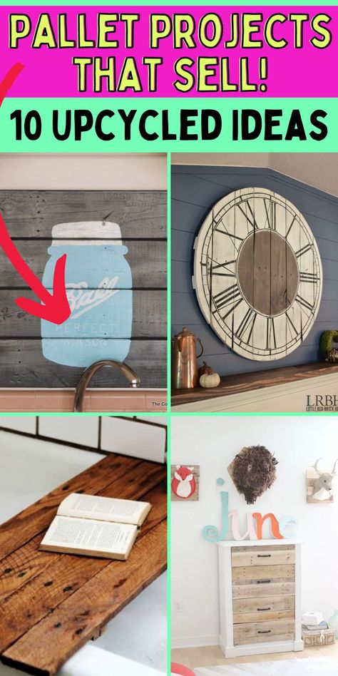 The best DIY pallet projects. Easy pallet projects. What to make with pallets. Easy Pallet Projects, Pallet Craft, Ideas To Sell, Upcycled Ideas, Pallet Projects Easy, Pallet Project, Country Chic Cottage, Scrap Wood Projects, Pallet Crafts