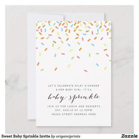 Sweet Baby Sprinkle Invite Donut Baby Sprinkle, Sprinkle Baby Shower Girl, Sprinkle Baby Shower Invitations, Sprinkle Invite, Rainbow Baby Shower Invitations, Butterfly Baby Shower Invitations, Rustic Baby Shower Invitations, Rainbow Invitations, Sprinkle Shower