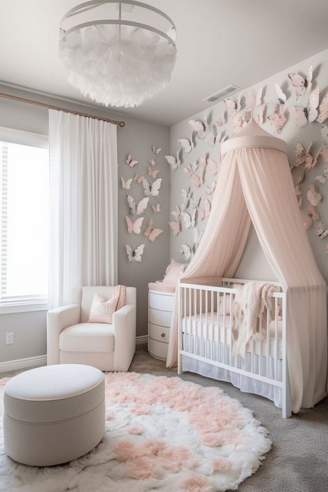 Cute Easy Nursery Ideas, Mommy And Baby Room Combined, Nursery Ideas Pink, Cute Nursery Ideas, Vom Avea Un Copil, Nature Inspired Nursery, Luxury Baby Room, Sophisticated Nursery, Baby Nursery Inspiration