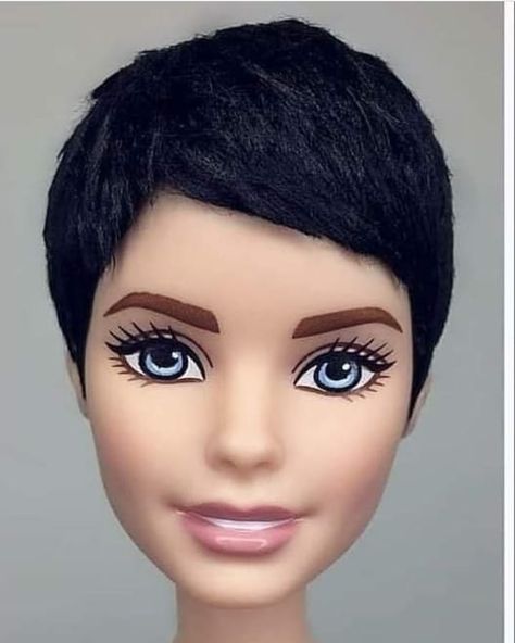 Short hair queen on Instagram: “Barbie💜Pixie. Credit @herosquest #shorthairqueen #loveshorthair #shorthair #pixie #pixiestyle” Barbie With Short Hair, Barbie Hairstyle, Barbie Hair, Im A Barbie Girl, Pixie Styles, Queen Hair, Doll Hair, Barbie World, Pixie Hairstyles