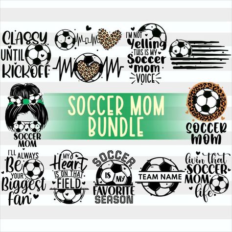 Soccer Mom Quotes, Mama Outfits, Sports Shirts Ideas, Classy Until Kickoff, Soccer Mom Svg, Soccer Fan Gifts, Soccer Flags, Mom Messy Bun, Soccer Svg