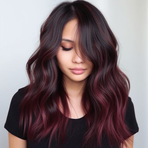 47 Stunning Dark Red Hair Color Ideas for 2023 Dark Red Hair Color Ideas, Hair Color Ideas For 2023, Red Balayage Hair, Red Hair Color Ideas, Dark Red Hair Color, Rambut Brunette, Red Ombre Hair, Wine Hair, Red Hair Inspo