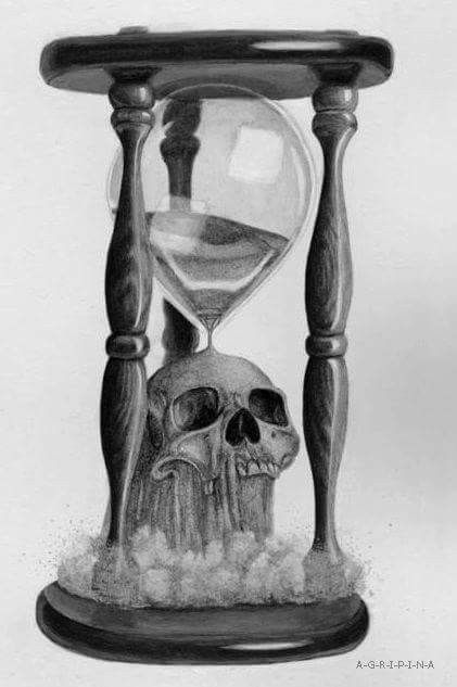 Hour Glass Tattoo Design, Hourglass Drawing, Hourglass Tattoo, Reaper Tattoo, Skull Sleeve Tattoos, Clock Tattoo Design, Hourglasses, Skull Pictures, Skulls Drawing