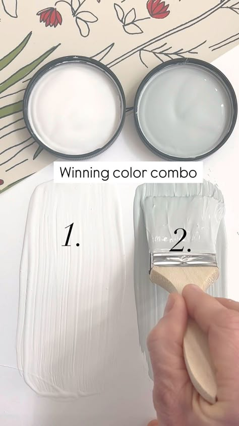 Heidi Smith | Paint & DIY Design | This amazing color combo is… 1. “Swiss Coffee” 2. “Beach Glass” 👉🏻Both from Benjamin Moore ☕️ Swiss Coffee is one of my favorite… | Instagram Sherwin Williams Beach Glass Paint, Dining Paint Color Ideas, Light Color Paint For Home, Whites That Go With Revere Pewter, Tea Light Benjamin Moore, Swiss Coffee Paint Living Rooms, Swiss Coffee Benjamin Moore Kitchen, Benjamin Moore Swiss Coffee Palette, Blue White Paint Colors