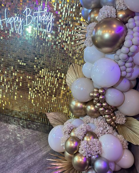 ✨ 21 ✨ 21st Birthday Display 🤍 • Gold Sequin Wall. • Happy Birthday Neon Sign. • Gold Acrylic Numbers. • Garland & Florals. #birthday #birthdaygirl #birthdayballoons #balloonsdecoration #balloonstylist #balloon #sequinwall #acrylicnumbers #neonsign #liverpoolballooncompany #smallbusinessowner #smallbusinesssupport #balloonsdecor #21st #21stbirthday Happy Birthday Neon Sign, Birthday Neon Sign, Happy Birthday Neon, Sequin Wall, Balloon Company, Birthday Display, Gold Sequin, 21st Birthday, Birthday Balloons