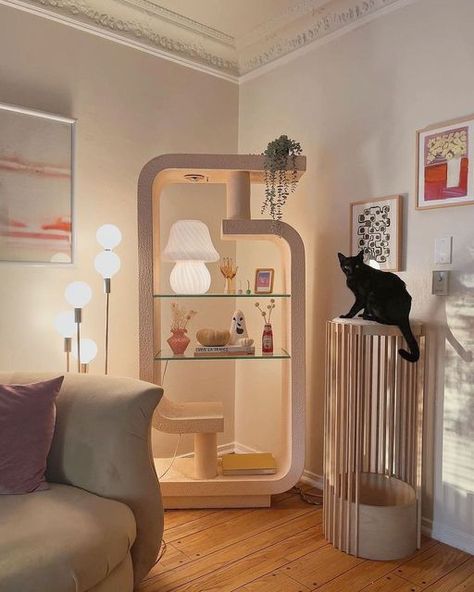 Pearly Interiors, Cat Room Diy, Small Bathroom Styles, Cat Litter Box Ideas, Litter Box Ideas, Cat Furniture Design, Cat Corner, Colorful Hairstyles, Diy Dining Room Table