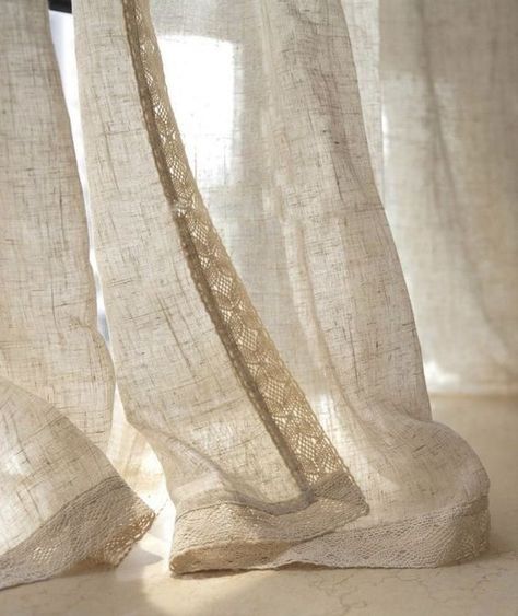 Linen Sheer Curtains, Wire Netting, Balcony Window, Sheer Linen Curtains, Casa Country, Tulle Curtains, Voile Curtains, Room Balcony, Home Curtains